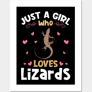 Just a Girl who Loves Lizards Gifts Posters and Art